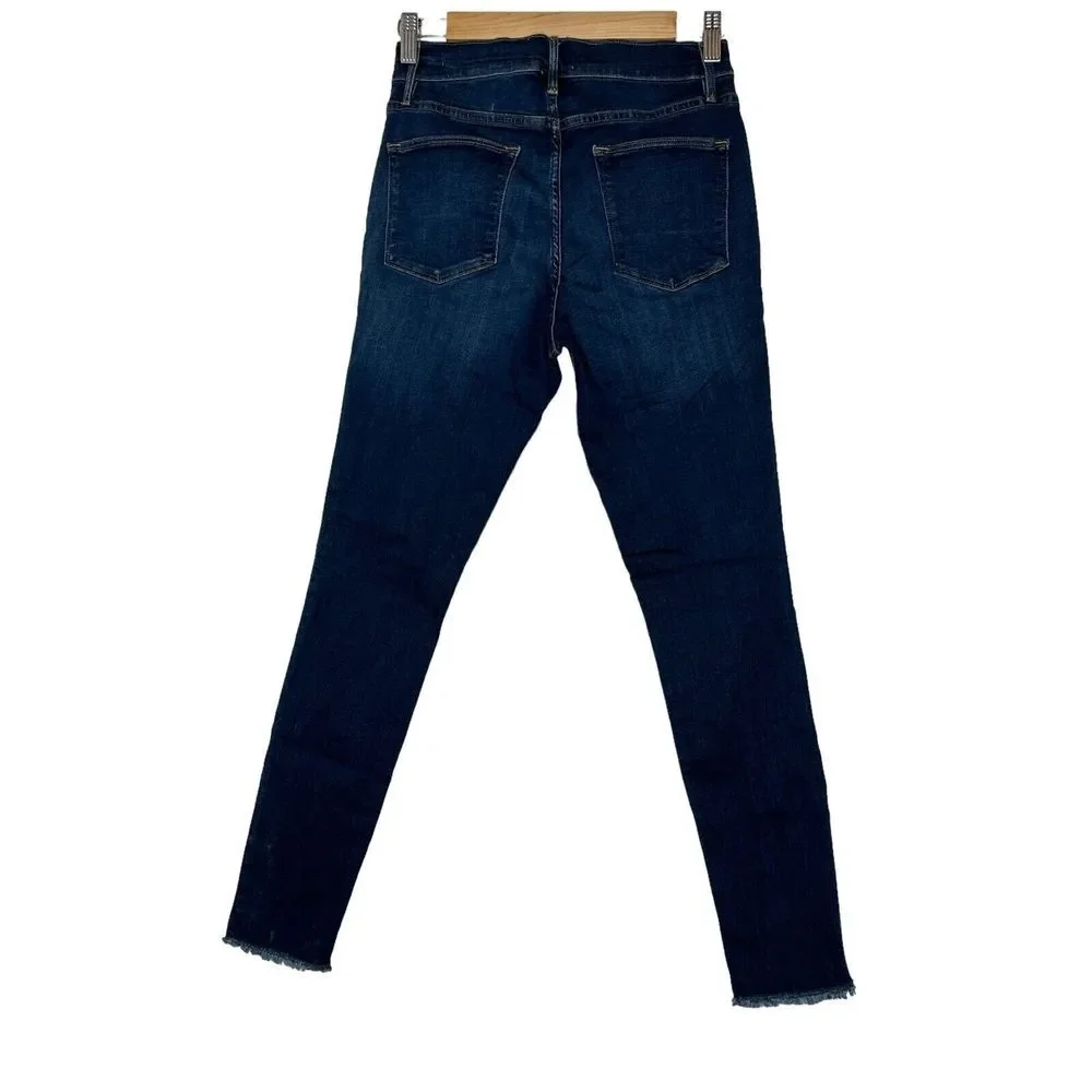 Frame Jeans Le High Skinny Triangle Hem Sulham  Skinny‎ Dark Wash Women Size 29